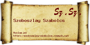 Szoboszlay Szabolcs névjegykártya