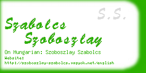 szabolcs szoboszlay business card